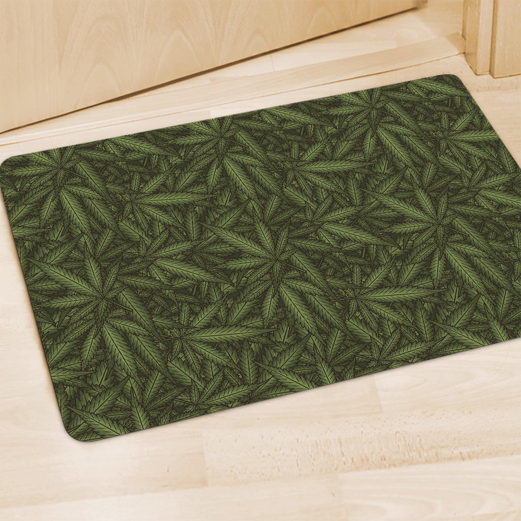 Marijuana Leaf Pattern Print Polyester Doormat
