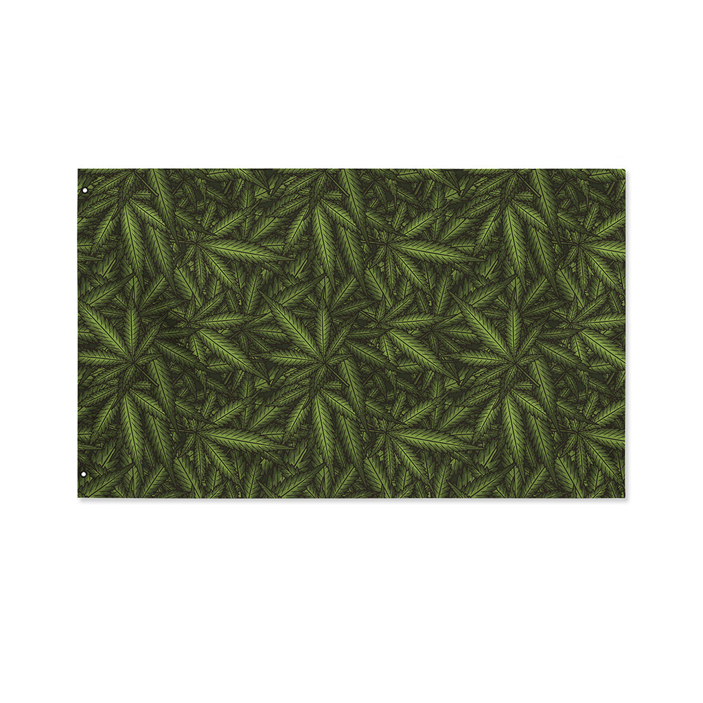 Marijuana Leaf Pattern Print Polyester Flag
