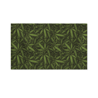 Marijuana Leaf Pattern Print Polyester Flag