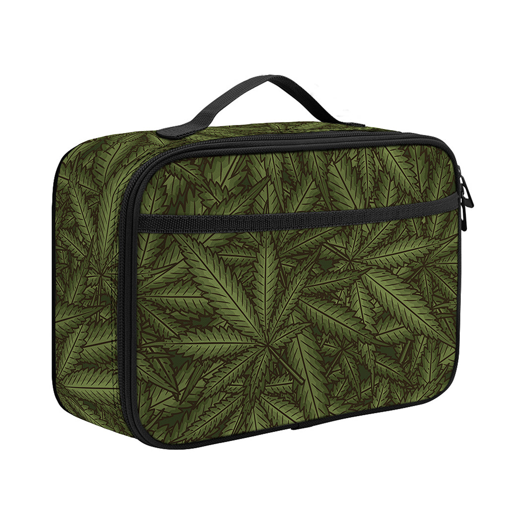 Marijuana Leaf Pattern Print Portable Lunch Bag