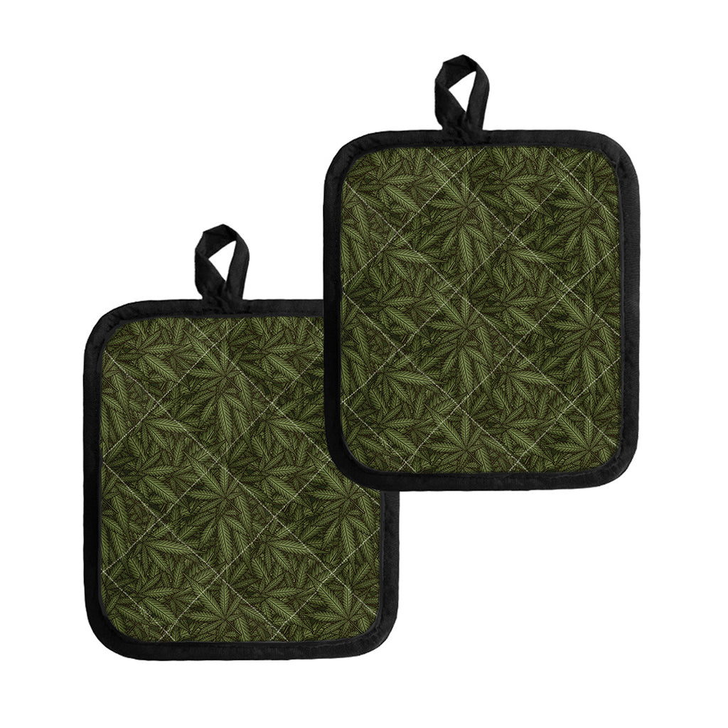 Marijuana Leaf Pattern Print Pot Holders
