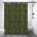 Marijuana Leaf Pattern Print Premium Shower Curtain
