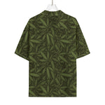 Marijuana Leaf Pattern Print Rayon Hawaiian Shirt