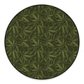 Marijuana Leaf Pattern Print Round Floor Mat