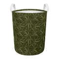 Marijuana Leaf Pattern Print Round Laundry Basket