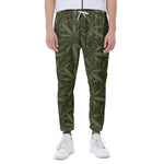Marijuana Leaf Pattern Print Scuba Joggers