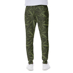 Marijuana Leaf Pattern Print Scuba Joggers