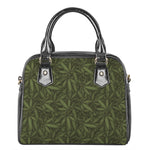 Marijuana Leaf Pattern Print Shoulder Handbag