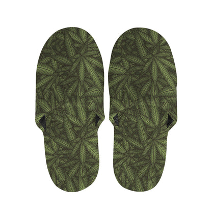 Marijuana Leaf Pattern Print Slippers
