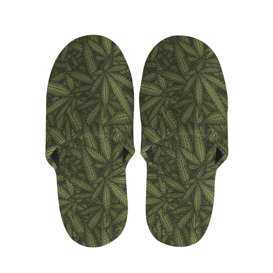 Marijuana Leaf Pattern Print Slippers