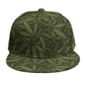 Marijuana Leaf Pattern Print Snapback Cap