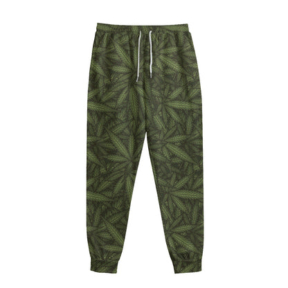 Marijuana Leaf Pattern Print Sweatpants