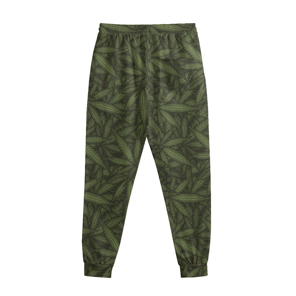 Marijuana Leaf Pattern Print Sweatpants