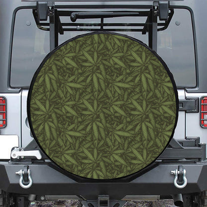 Marijuana Leaf Pattern Print Tire Cover