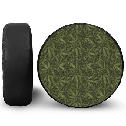 Marijuana Leaf Pattern Print Tire Cover