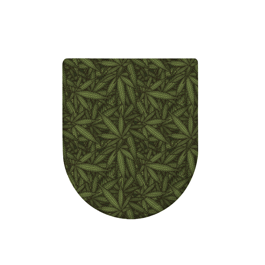 Marijuana Leaf Pattern Print Toilet Lid Cover