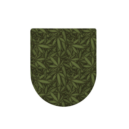 Marijuana Leaf Pattern Print Toilet Lid Cover