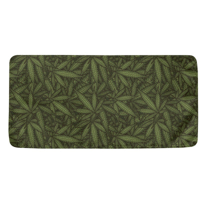 Marijuana Leaf Pattern Print Towel