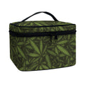 Marijuana Leaf Pattern Print Travel Makeup Bag