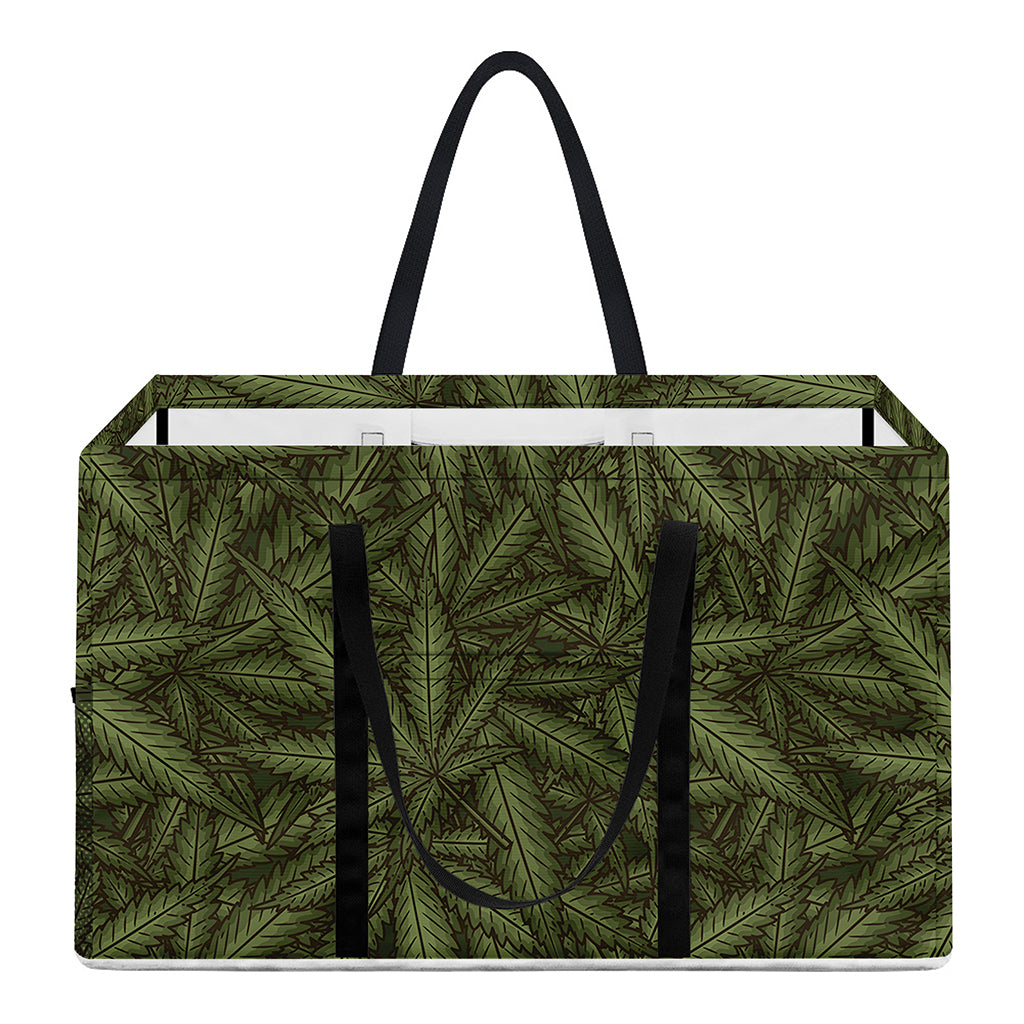 Marijuana Leaf Pattern Print Utility Tote Bag