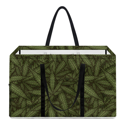 Marijuana Leaf Pattern Print Utility Tote Bag