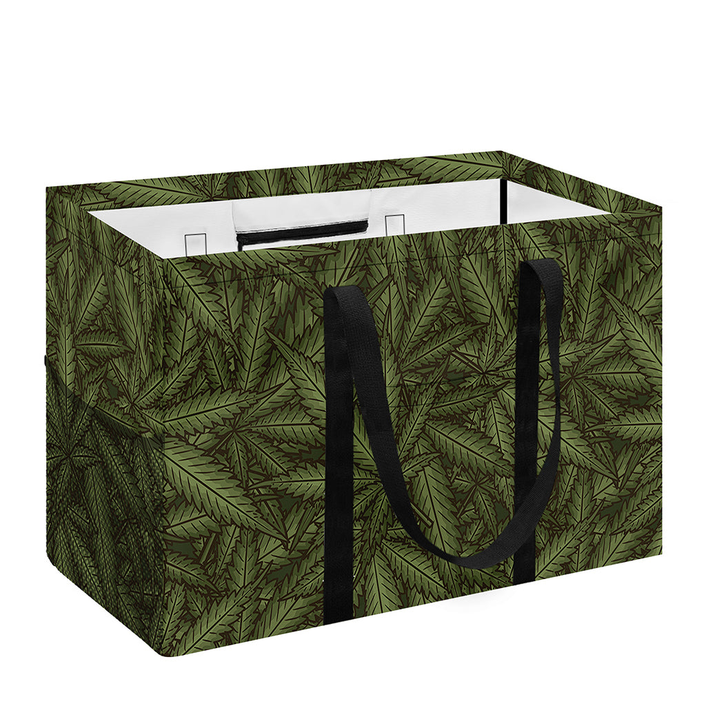 Marijuana Leaf Pattern Print Utility Tote Bag