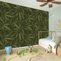 Marijuana Leaf Pattern Print Wall Sticker