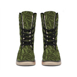 Marijuana Leaf Pattern Print Winter Boots