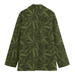 Marijuana Leaf Pattern Print Women's Blazer