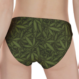 Marijuana Leaf Pattern Print Women's Panties