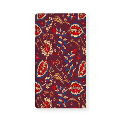 Maroon Vintage Bohemian Floral Print Baby Crib Sheet