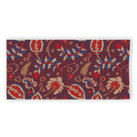 Maroon Vintage Bohemian Floral Print Beach Towel