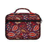 Maroon Vintage Bohemian Floral Print Briefcase Bible Bag