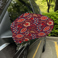 Maroon Vintage Bohemian Floral Print Car Side Mirror Covers