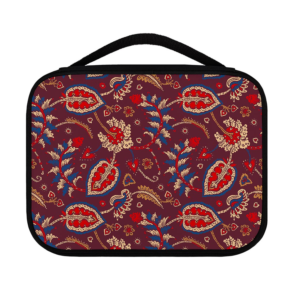 Maroon Vintage Bohemian Floral Print Classic Bible Case