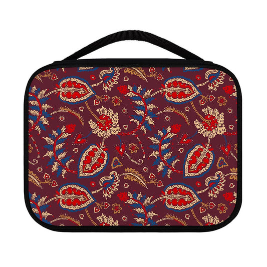 Maroon Vintage Bohemian Floral Print Classic Bible Case