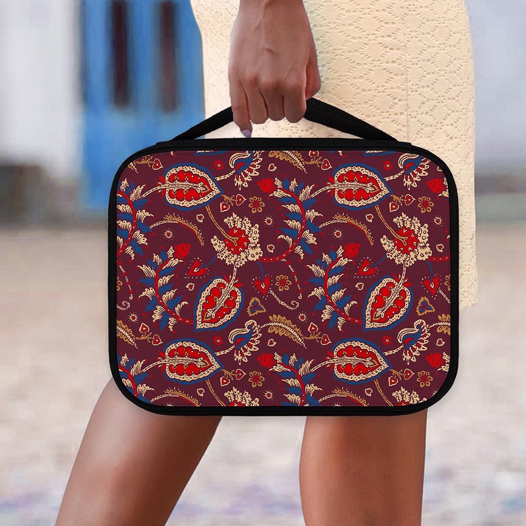 Maroon Vintage Bohemian Floral Print Classic Bible Case
