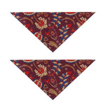 Maroon Vintage Bohemian Floral Print Dog Bandana