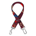 Maroon Vintage Bohemian Floral Print Dog Seat Belt