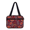 Maroon Vintage Bohemian Floral Print Double Strap Bible Bag