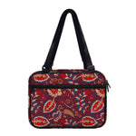 Maroon Vintage Bohemian Floral Print Double Strap Bible Bag