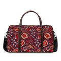 Maroon Vintage Bohemian Floral Print Duffel Bag