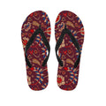 Maroon Vintage Bohemian Floral Print Flip Flops