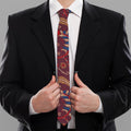 Maroon Vintage Bohemian Floral Print Necktie