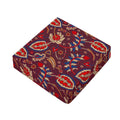Maroon Vintage Bohemian Floral Print Outdoor Seat Cushion Cover