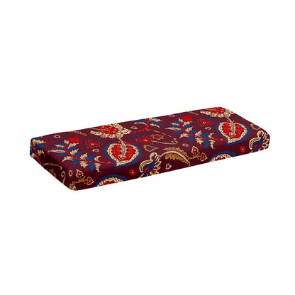 Maroon Vintage Bohemian Floral Print Piano Keyboard Cover