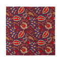 Maroon Vintage Bohemian Floral Print Silk Bandana