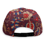Maroon Vintage Bohemian Floral Print Snapback Cap