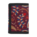 Maroon Vintage Bohemian Floral Print Trifold Wallet