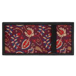 Maroon Vintage Bohemian Floral Print Trifold Wallet